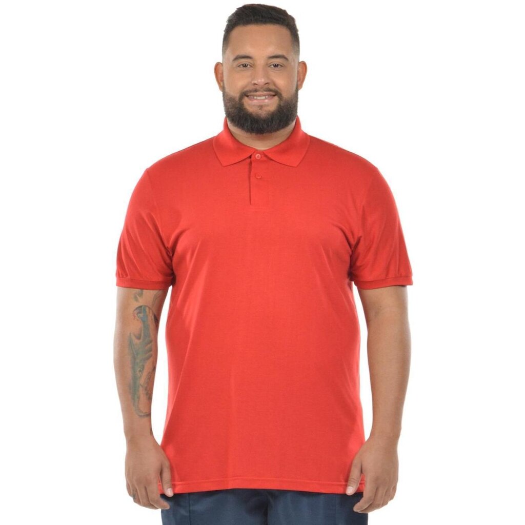 Camisa polo masculina fenomenal malha fria plus size(sem elasticidade) Vermelho 46