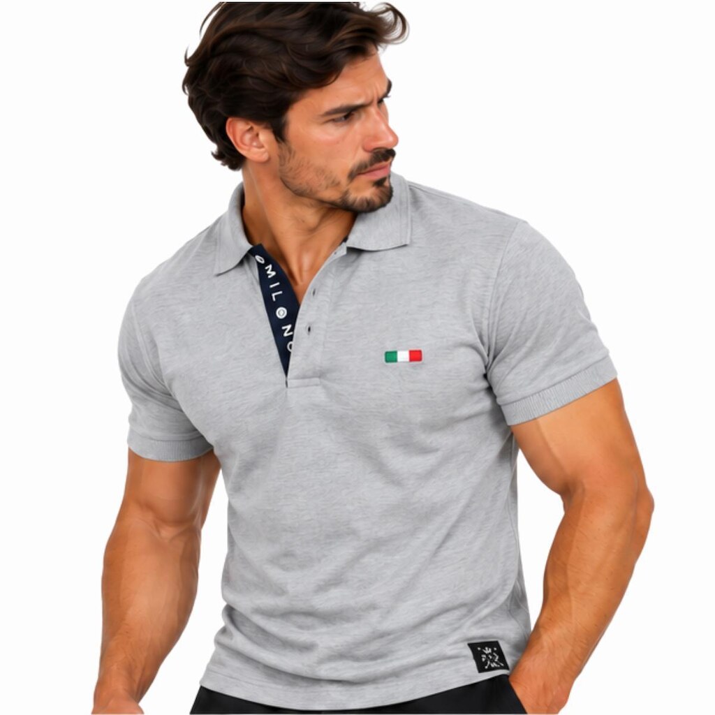 Camisa Polo Masculina FMF Bordado Itália Casual Premium