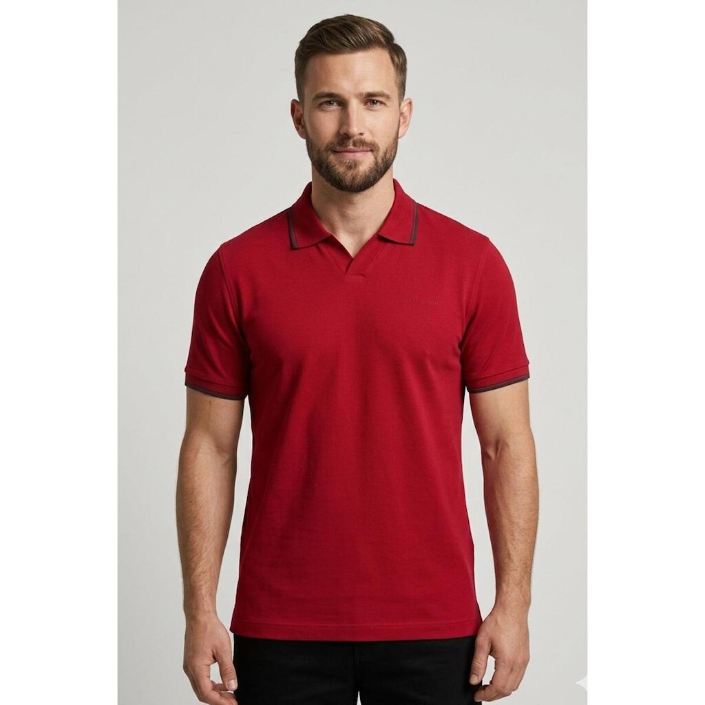 Camisa Polo Masculina Hangar 33 Gola V Sem Botão Premium