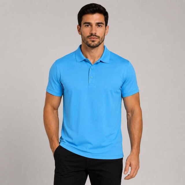 Camisa Polo Masculina Manga Curta Básica Lisa Malha Leve Respirável Casual Trabalho Uniforme Social