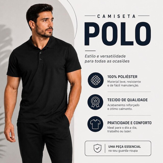 Camisa Polo Masculina Manga Curta Básica Lisa Malha Leve Respirável Casual Trabalho Uniforme Social