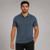 Camisa Polo Masculina Manga Curta Básica Lisa Malha Leve Respirável Casual Trabalho Uniforme Social - Cinza