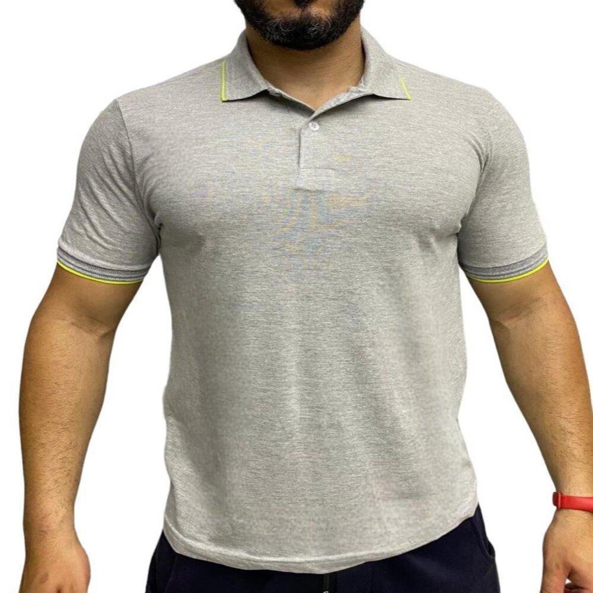 Camisa Polo Masculina Manga Curta Lisa com Botão Algodão Menor preço em Camisa Polo Masculina Manga Curta Lisa com Botão Algodão