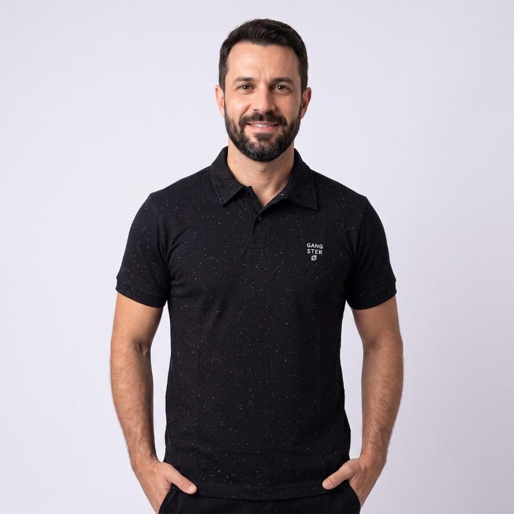 Camisa Polo Masculina Manga Curta Lisa Gangster