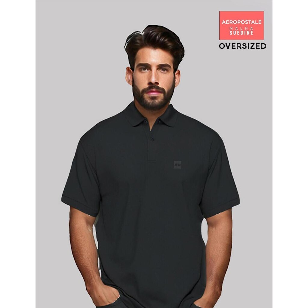Camisa Polo Masculina Manga Curta Oversized Suedine Aéropostale