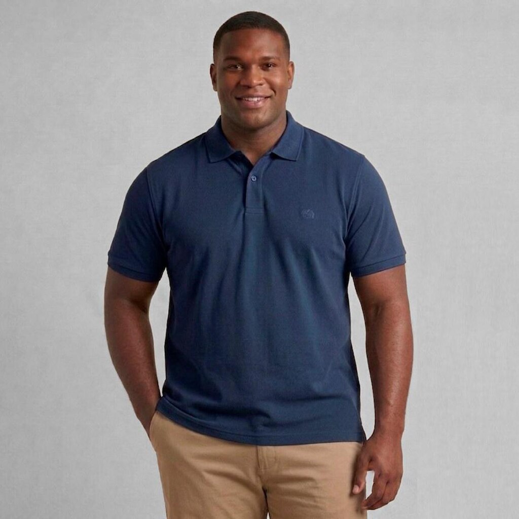 Camisa Polo Masculina Manga Curta Piquet Plus Size Lisa