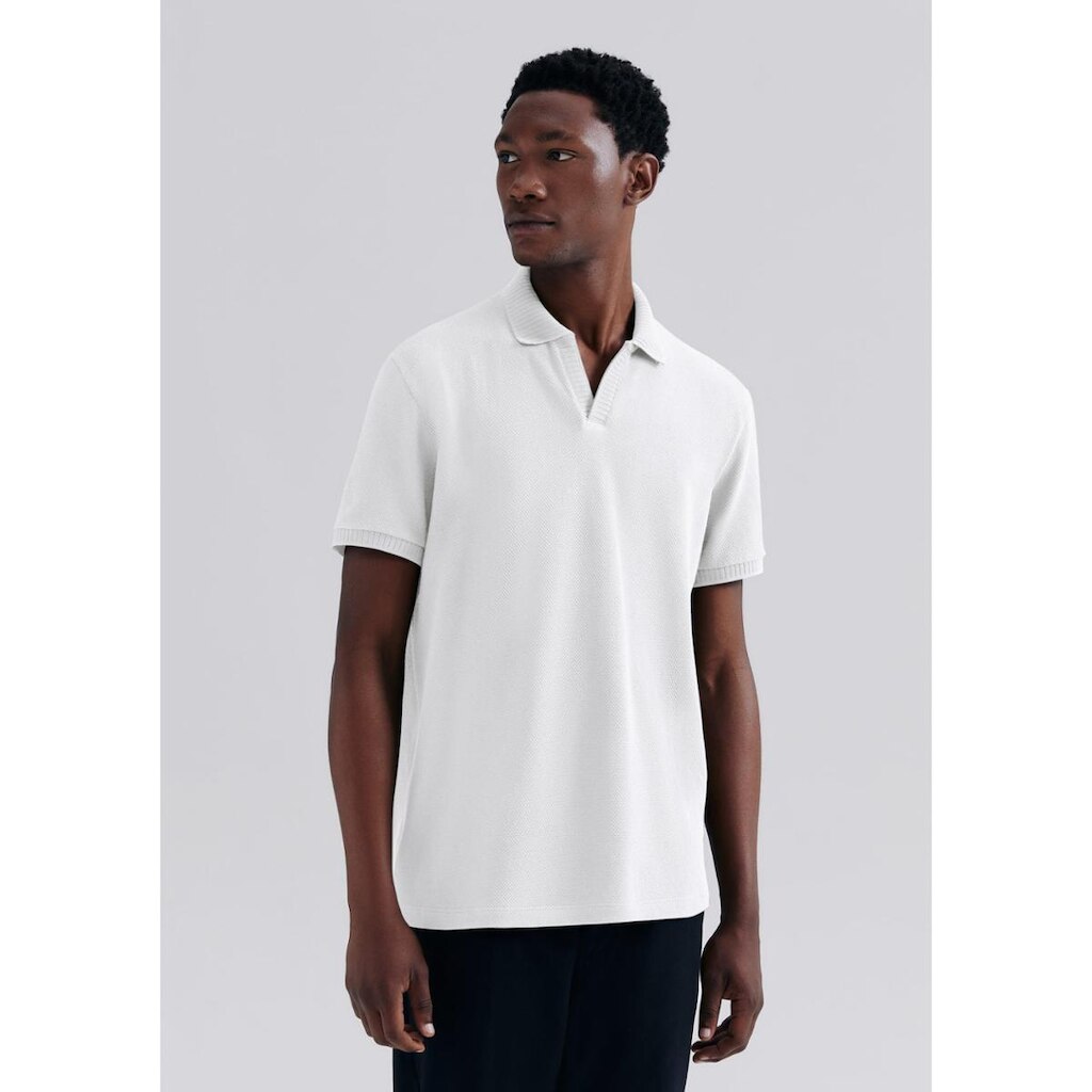 Camisa Polo Masculina Manga Curta Texturizada