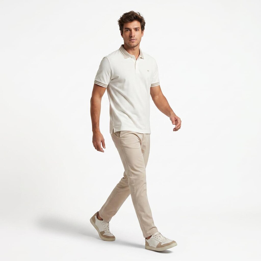 Camisa Polo Masculina MMT Creme 541901