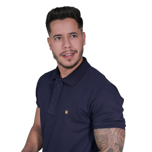 Camisa Polo Masculina Moda Social Casual Slim Manga Curta