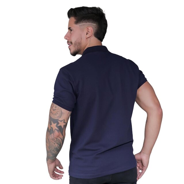 Camisa Polo Masculina Moda Social Casual Slim Manga Curta