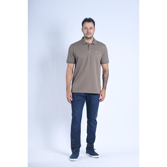 Camisa Polo Masculina Oceano Bordado Tricot 103575