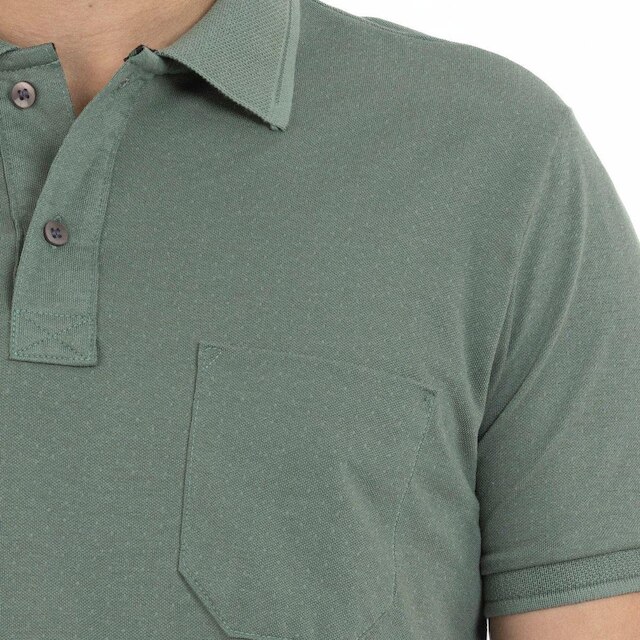 Camisa Polo Masculina Pique Algodão com Bolso Casual
