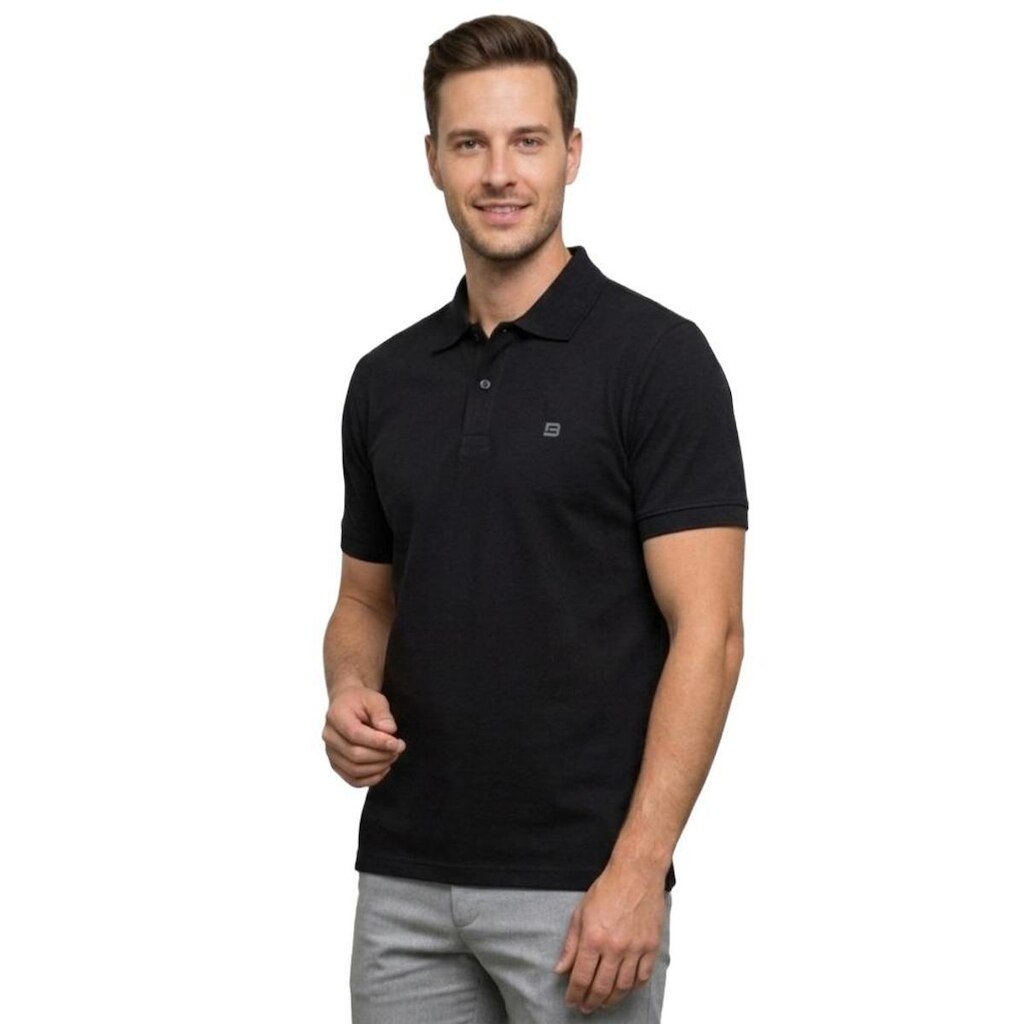 Camisa Polo Masculina Piquet Basica Uniforme Premium Manga Curta Com Botões Tecido Leve Slim