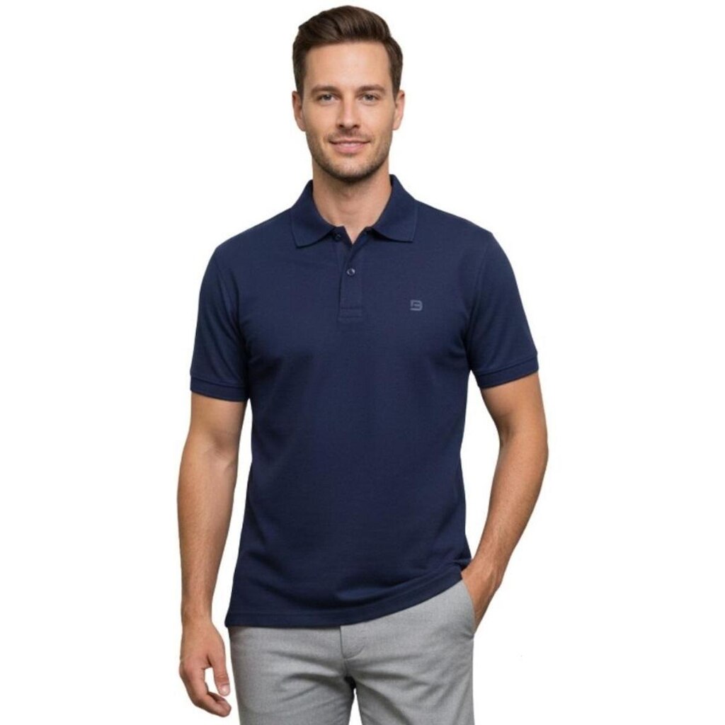 Camisa Polo Masculina Piquet Basica Uniforme Premium Manga Curta Com Botões Tecido Leve Slim