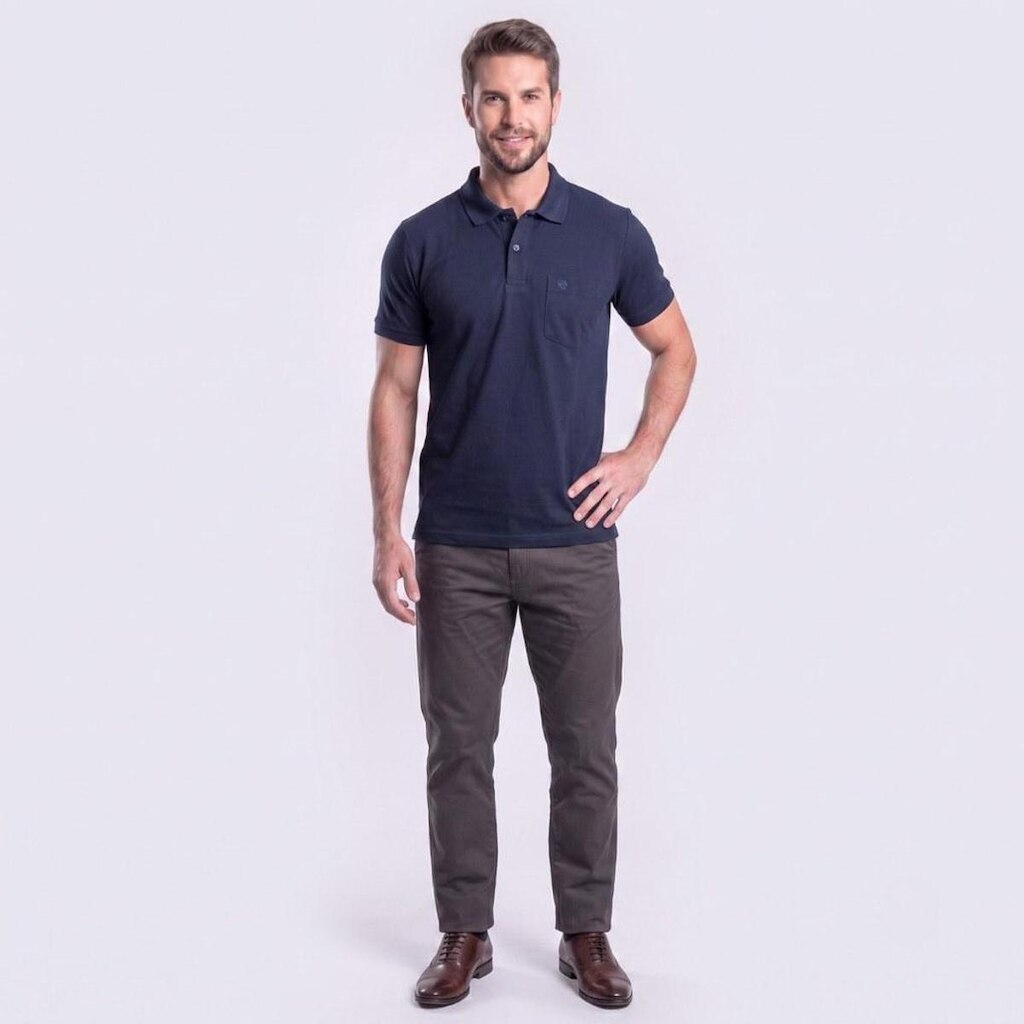 Camisa Polo Masculina Piquet Manga Curta Básica Mac Giant
