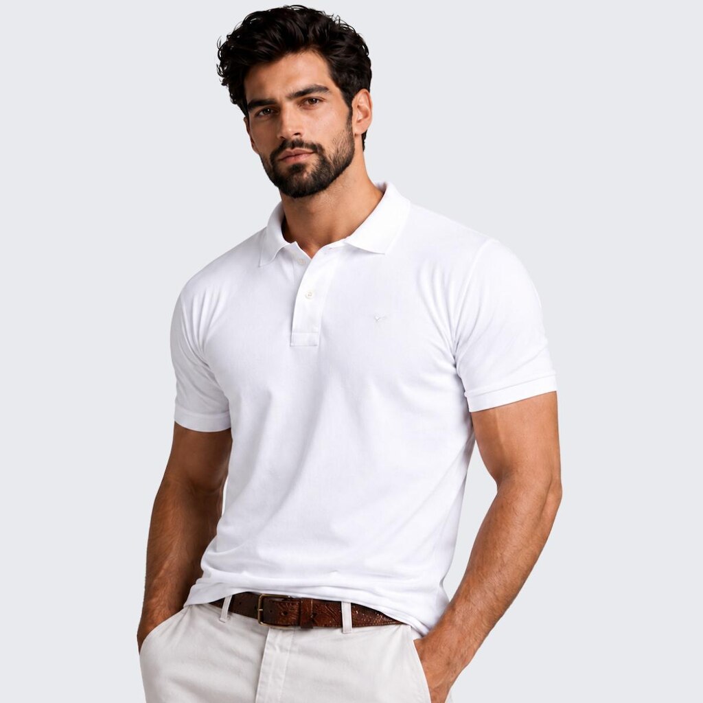 Camisa Polo Masculina Piquet Manga Curta