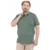 Camisa Polo Masculina Plus Size Pique Algodão com Bolso - Musgo