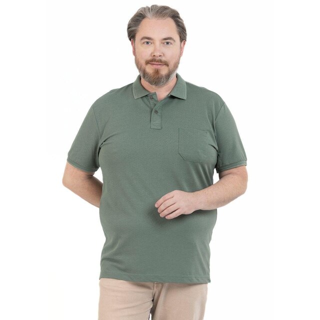Camisa Polo Masculina Plus Size Pique Algodão com Bolso