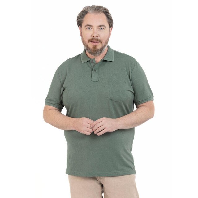 Camisa Polo Masculina Plus Size Pique Algodão com Bolso