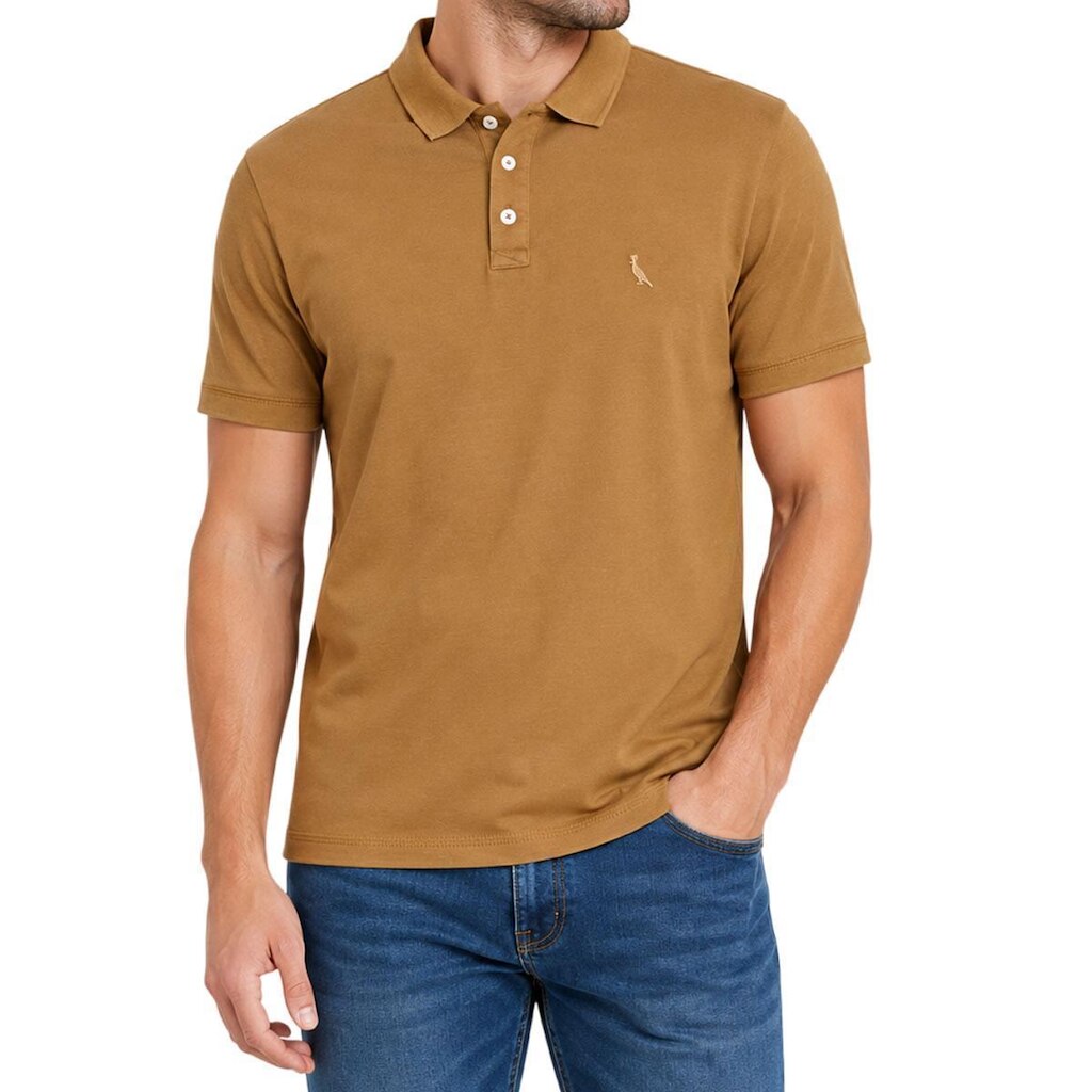 Camisa Polo Masculina Reserva Crepe Marrom Pequim - 0097539