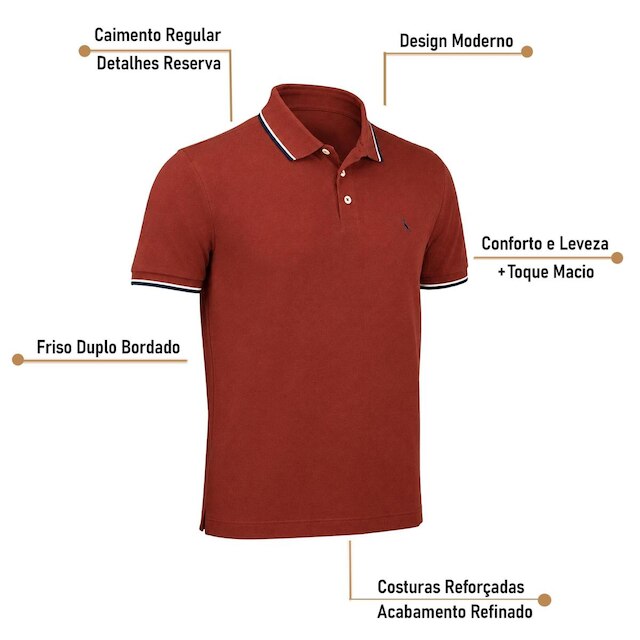 Camisa Polo Masculina Reserva Friso Duplo