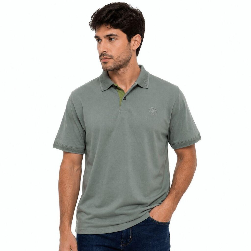 Camisa Polo Masculina Sallo Slim Fit Cinza 4711 - Cimento GG