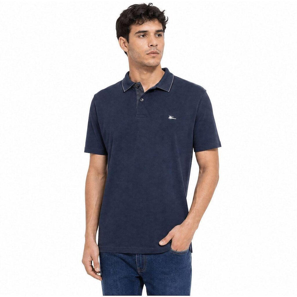 Camisa Polo Masculina Sallo Slim Fit Pérgula 0083 Azul Marinho - Marinho G1
