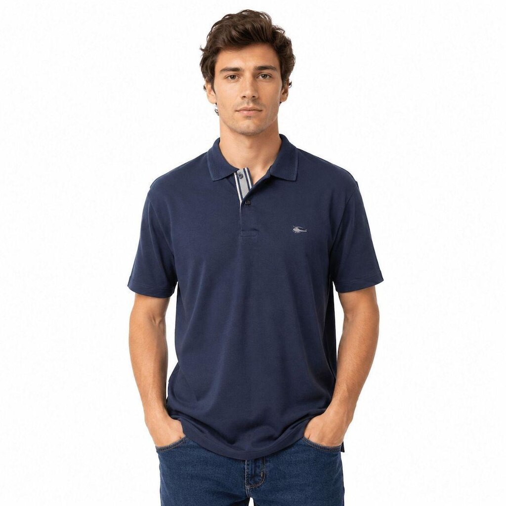 Camisa Polo Masculina Sallo Slim Fit Pérgula Marinho 0084 - Marinho GG