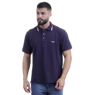 CAMISA POLO MASCULINA TEXAS FARM - CPM006 - AZUL MARINHO/ BRANCO