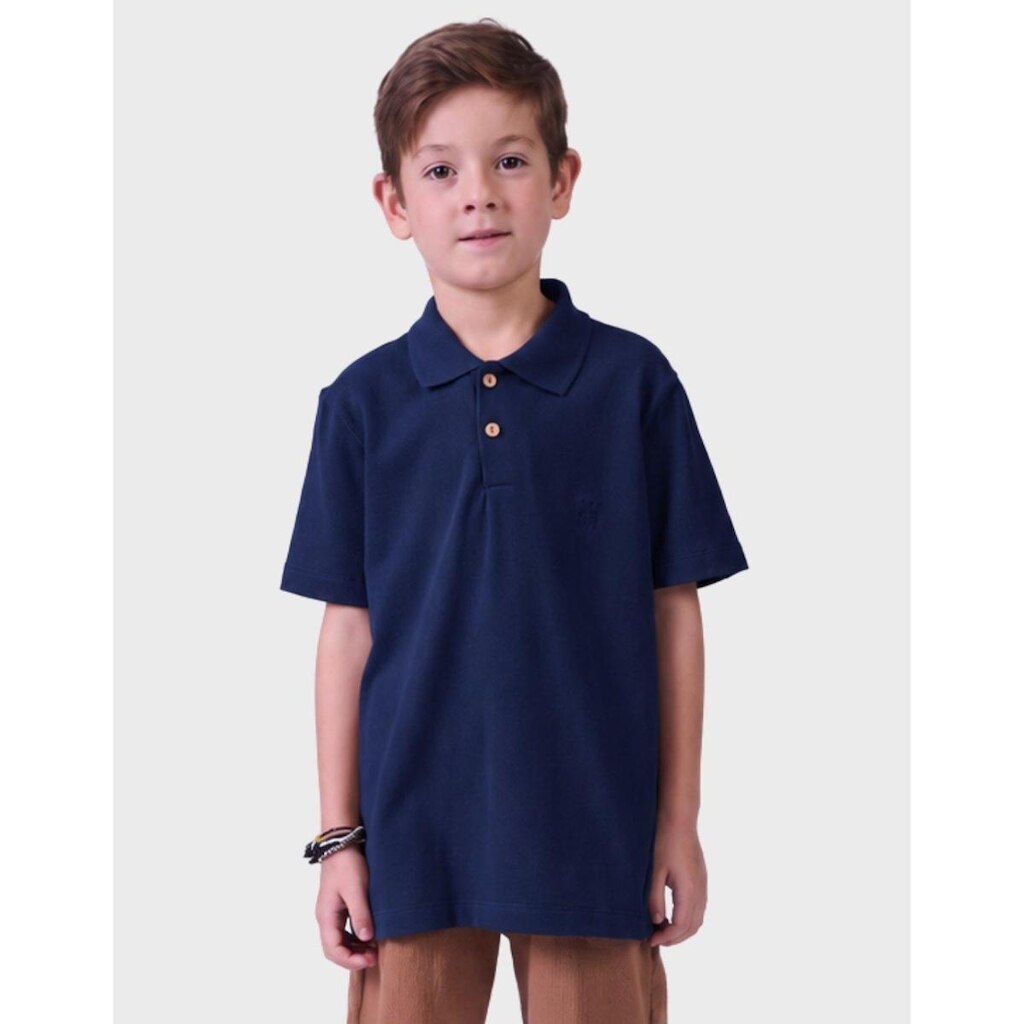 Camisa Polo Moda Conforto E Elegância Com Botão E Manga Curta Estilo Verão Tropical Menino 4 a 14