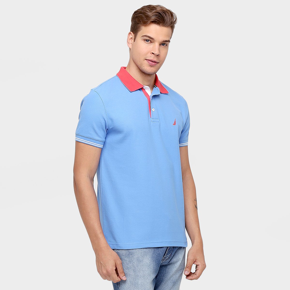 playera tipo polo nautica