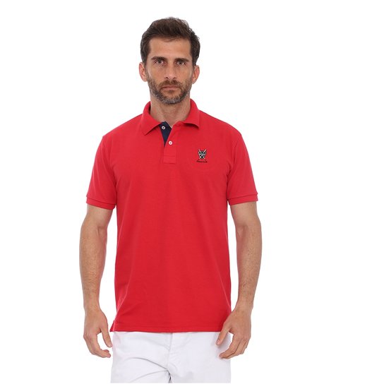 Camisa Polo New York Polo Club Slim - Vermelho