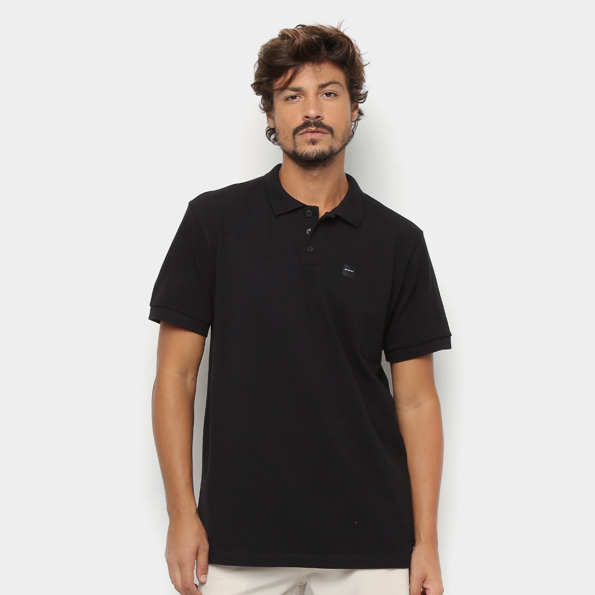 Camisa Polo Oakley Básica Patch 2.0 Masculina - Preto Menor preço em Camisa Polo Oakley Básica Patch 2.0 Masculina - Preto