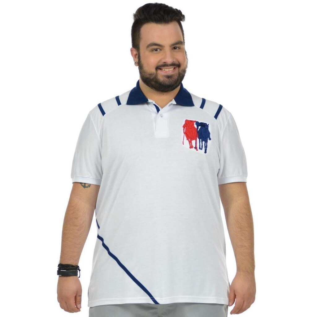 Camisa polo peróla plus size fenomenal(sem elasticidade) Preto 50