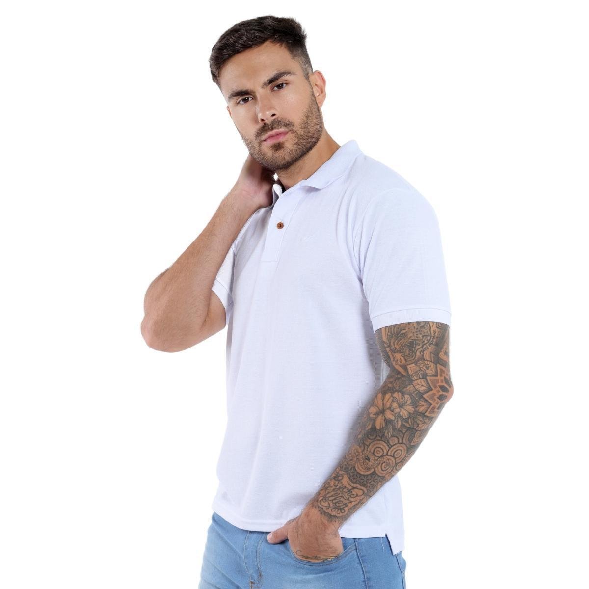 Camisa Polo Piquet Masculina Básica Manga Curta Menor preço em Camisa Polo Piquet Masculina Básica Manga Curta