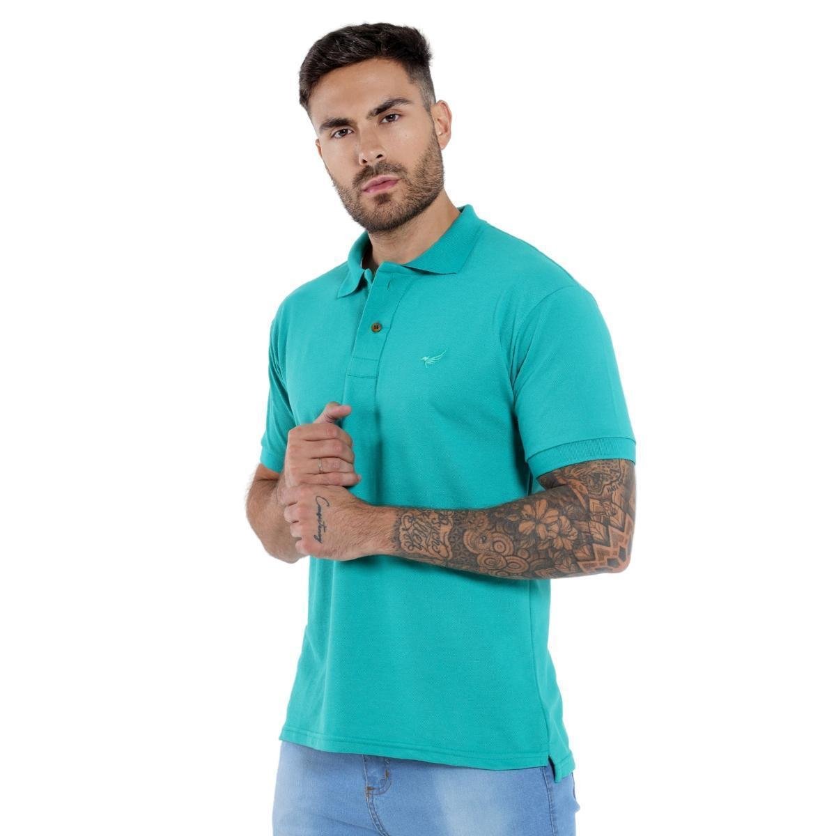 Camisa Polo Piquet Masculina Básica Manga Curta Menor preço em Camisa Polo Piquet Masculina Básica Manga Curta