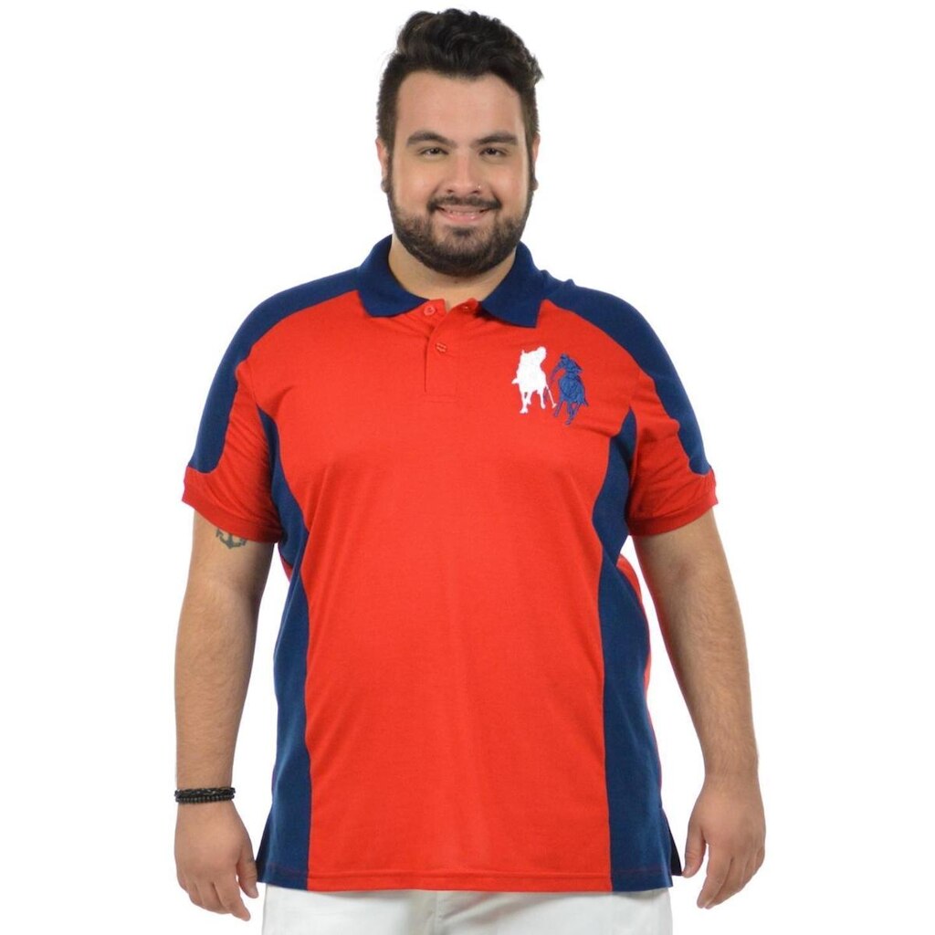 Camisa polo plus size dinâmica fenomenal(sem elasticidade) Vermelho 48