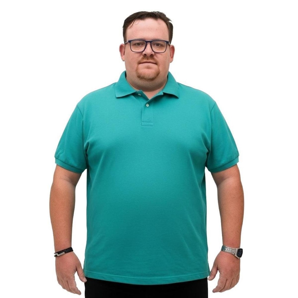 Camisa Polo Plus Size Masculina Piquet Com Gola e Botões G1 ao G5 Alta Qualidade Tecido Respiravel