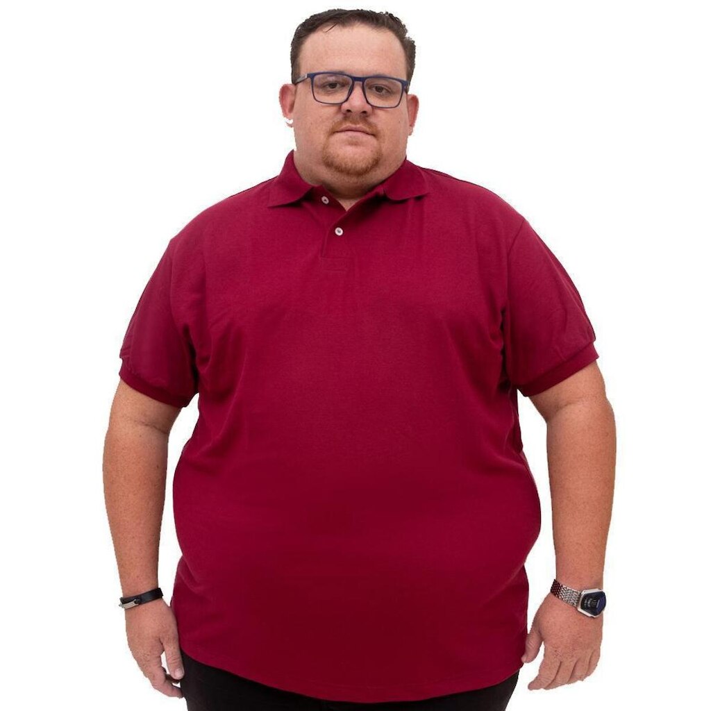 Camisa Polo Plus Size Masculina Piquet Com Gola e Botões G1 ao G5 Alta Qualidade Tecido Respiravel
