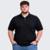 Camisa Polo Plus Size Masculina Piquet Manga Curta - Preto