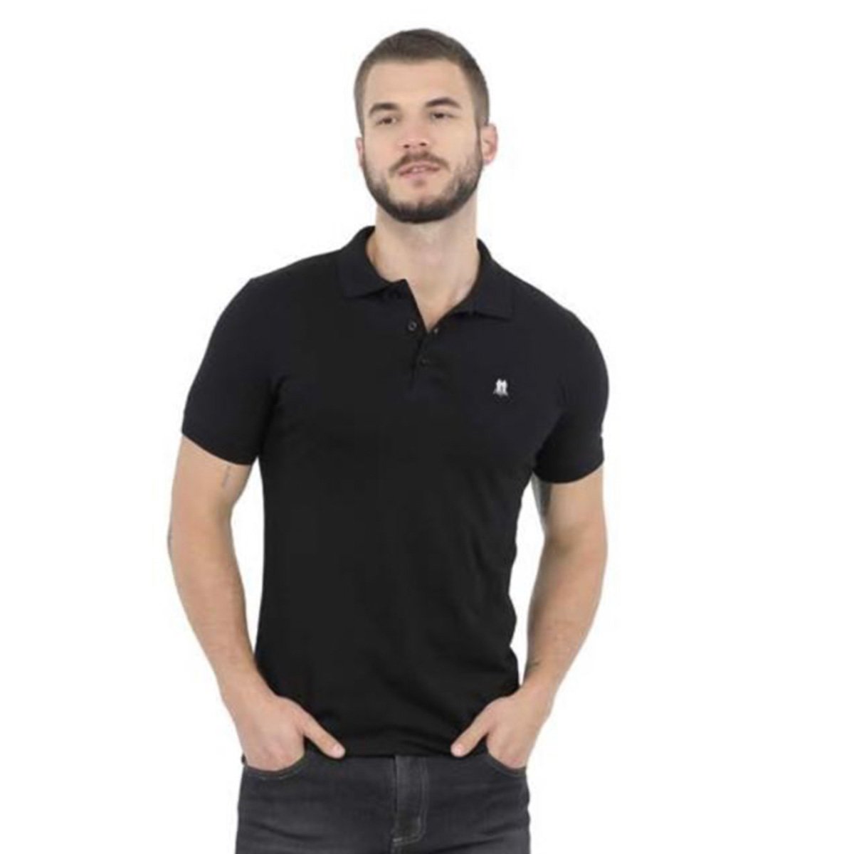 Camisa Polo Polo Wear Básica Lisa Masculina - Preto Menor preço em Camisa Polo Polo Wear Básica Lisa Masculina - Preto