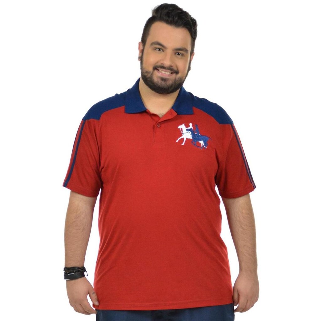 Camisa polo ponto plus size fenomenal(sem elasticidade) Vermelho 52
