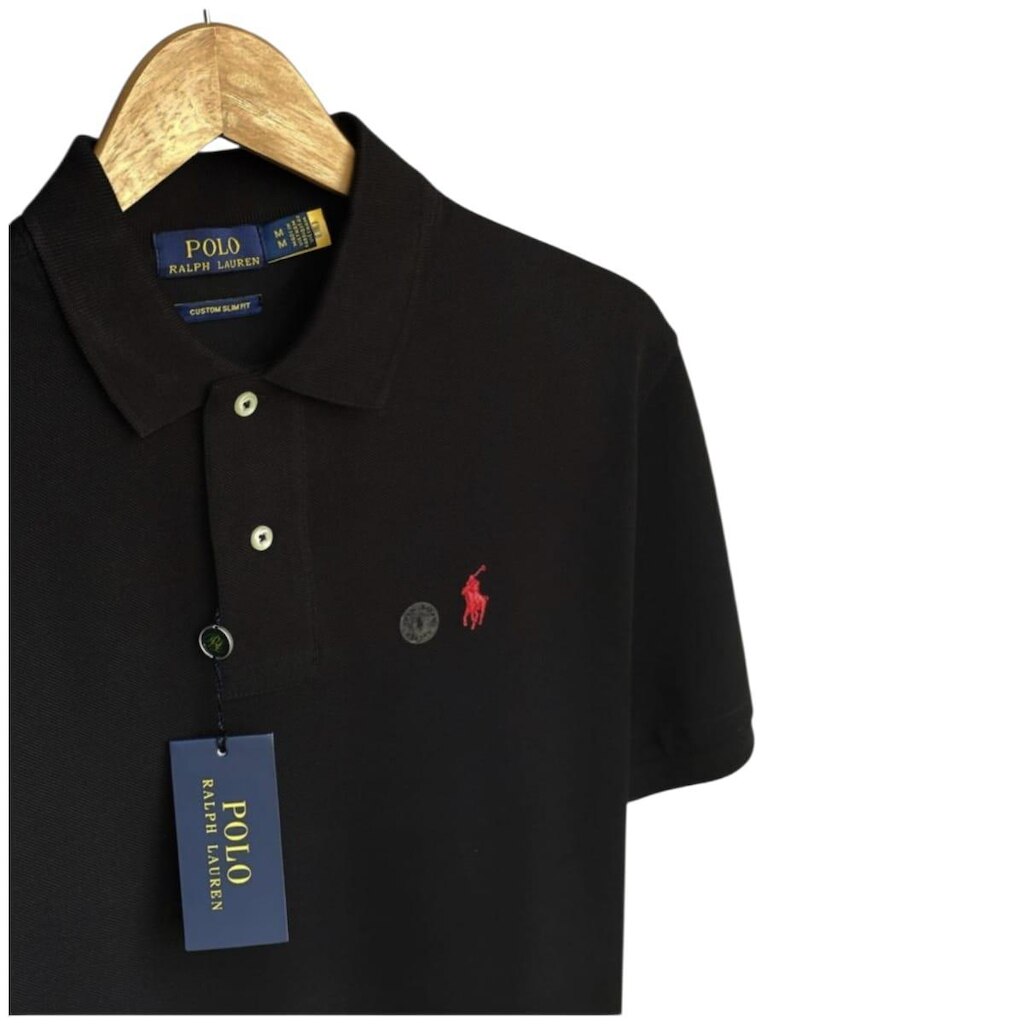 Camisa Polo Ralph L Masculina Preta