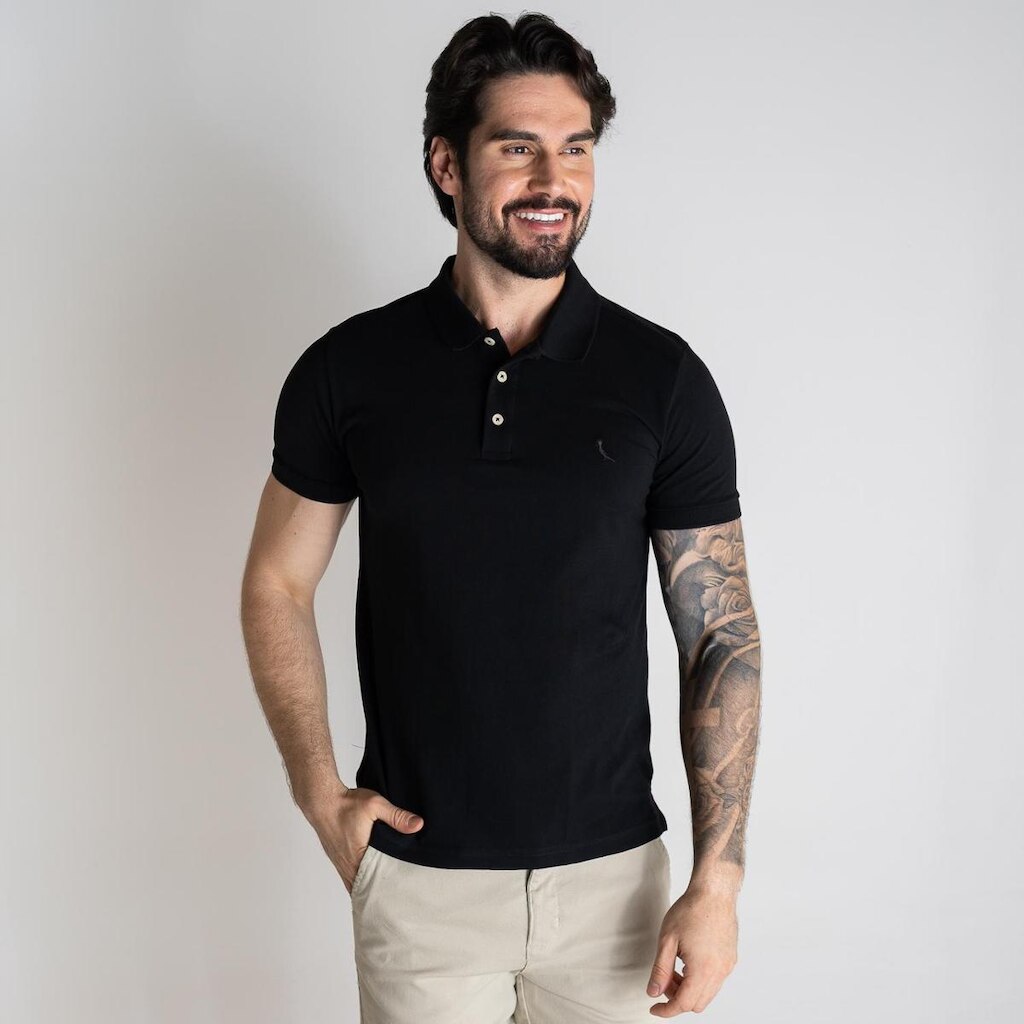 Camisa Polo Reserva Monocromática Preta