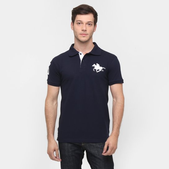 Camisa Polo RG 518 Piquet Básica Masculina - Marinho