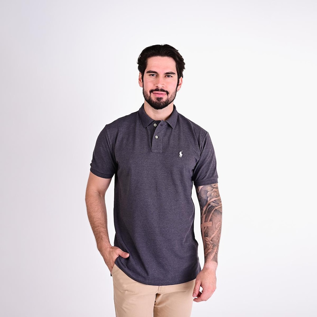Camisa Polo RL Mescla Chumbo