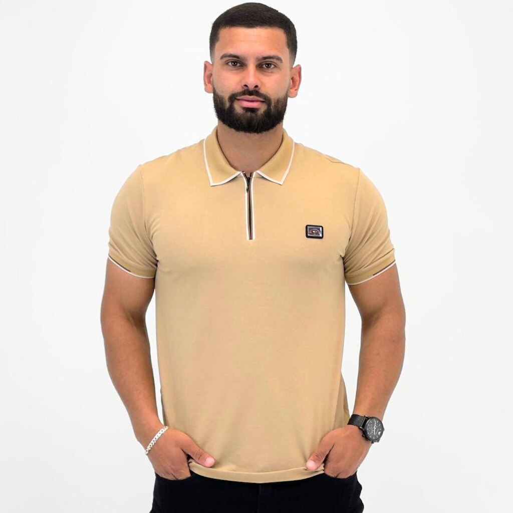 Camisa Polo Sallo com Zíper Manga Curta Masculina