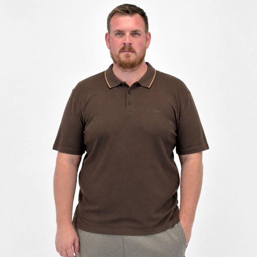 Camisa Polo Sallo Plus Size Manga Curta com Botão Masculina