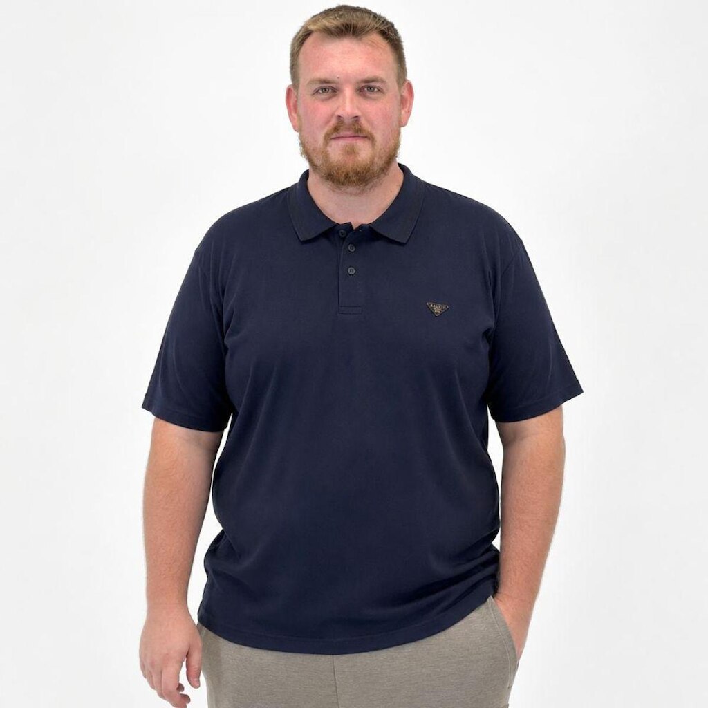 Camisa Polo Sallo Plus Size Manga Curta Masculina