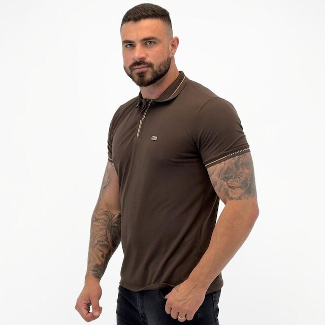 Camisa Polo Sallo Slim Manga Curta Masculina